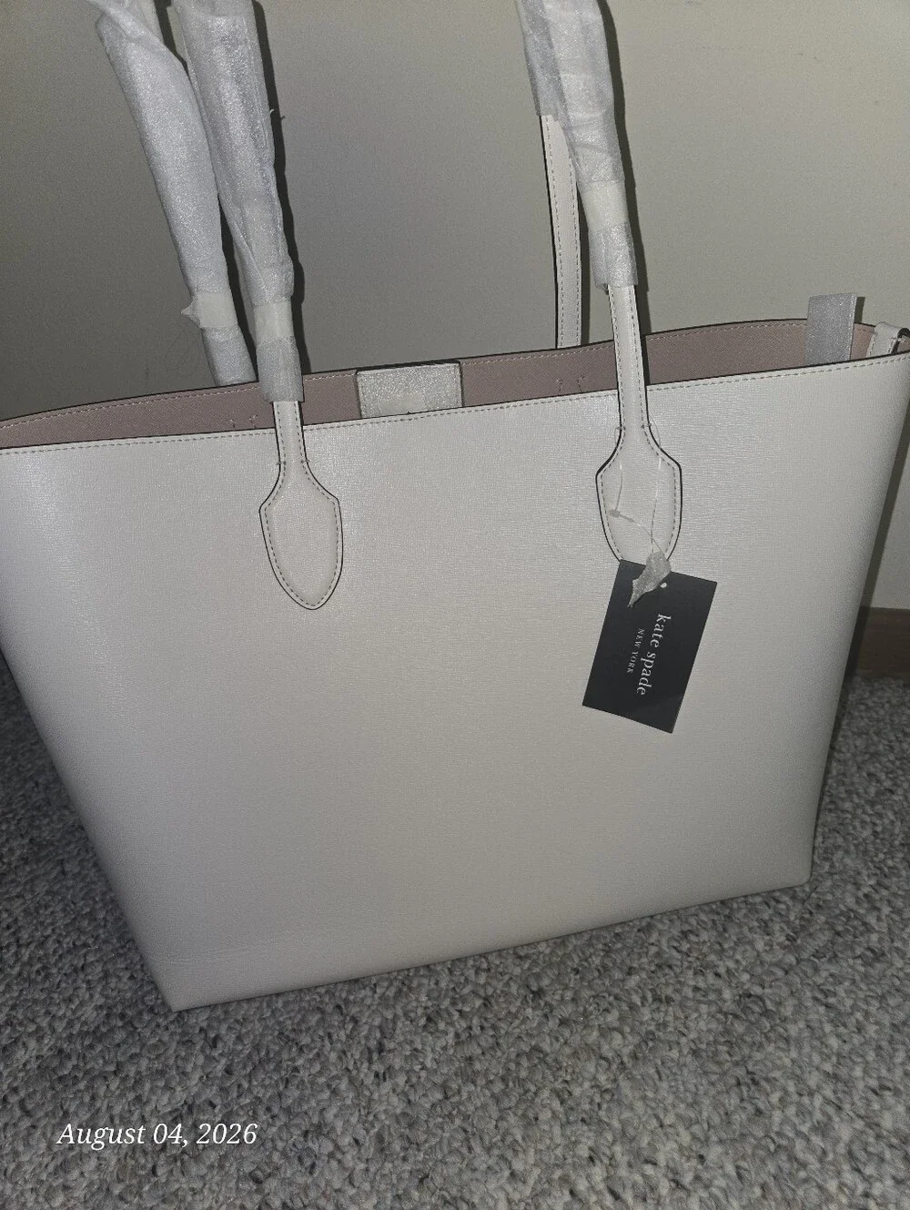 kate spade Cream Leather Bleecker Large Tote